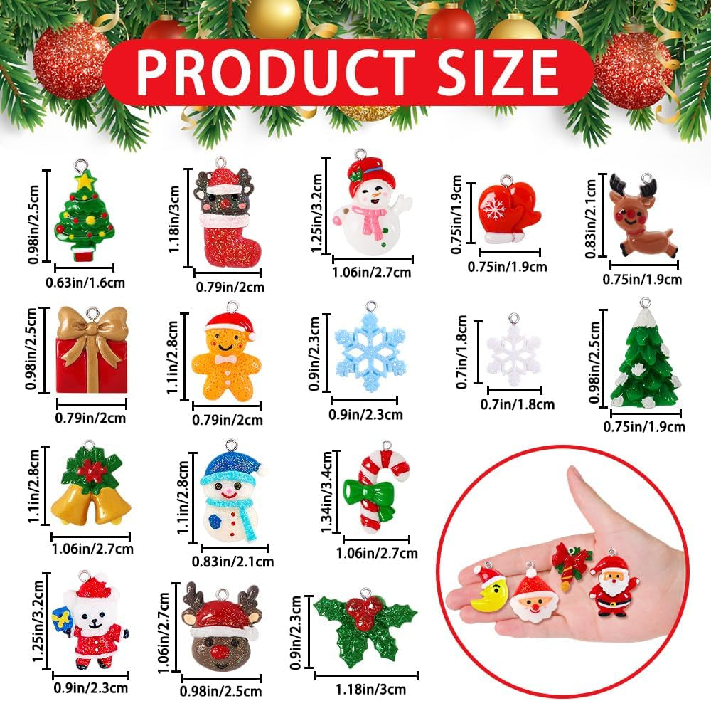 36Pcs Mini Christmas Ornaments Resin Set for Christmas Tree Decoration,Christmas Small Resin Miniature Figurines for Christmas Hanging Ornaments Decoration