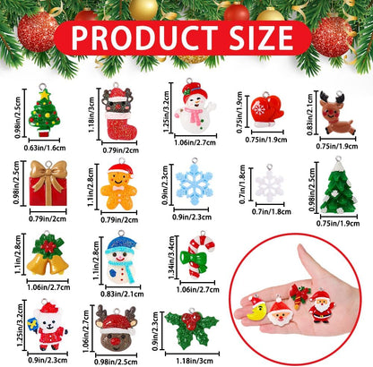 36Pcs Mini Christmas Ornaments Resin Set for Christmas Tree Decoration,Christmas Small Resin Miniature Figurines for Christmas Hanging Ornaments Decoration