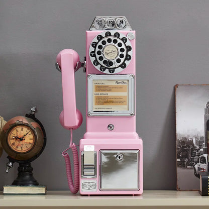 Wall Mounted Rotary Dial Corded Telephone