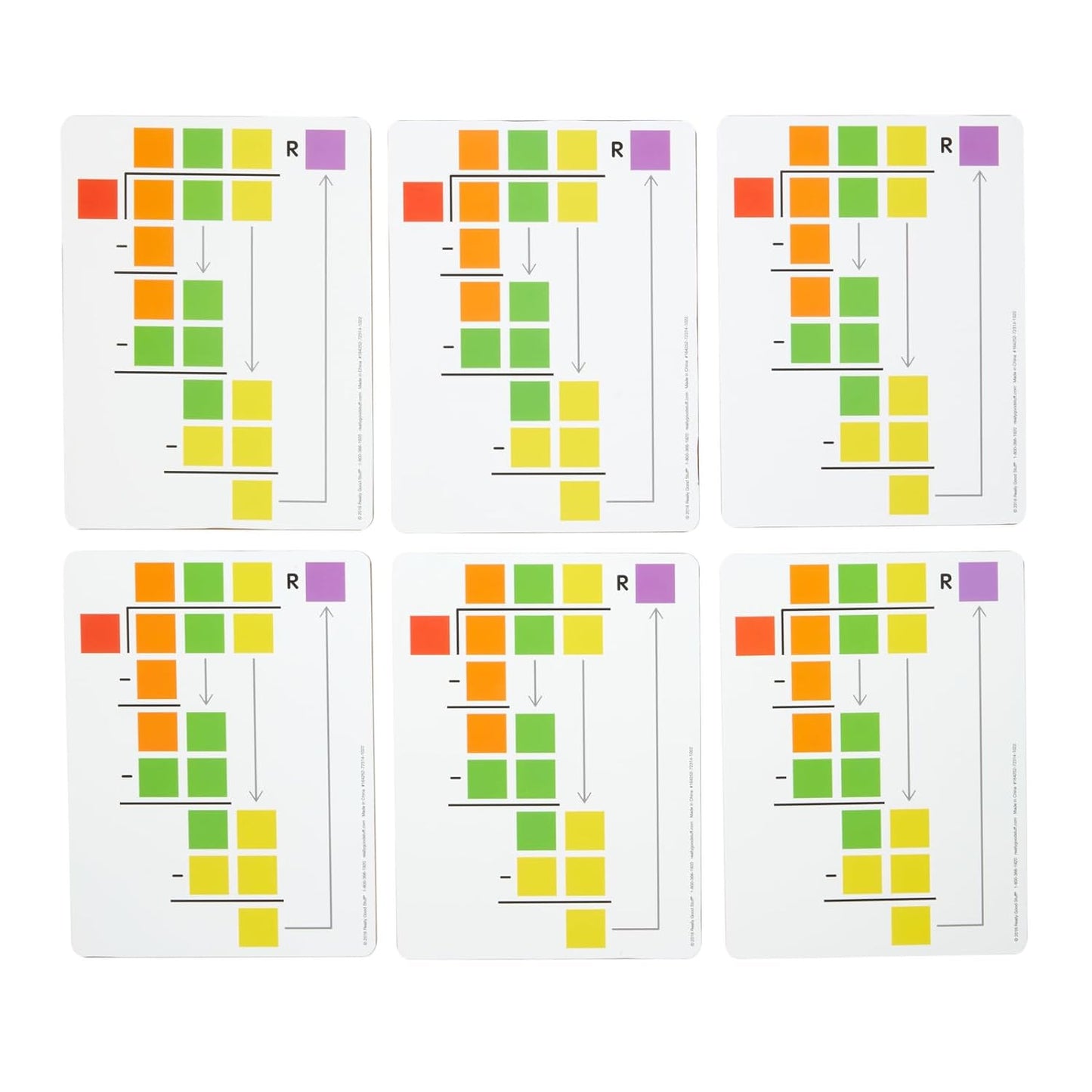 Beginning Long Division Dry-Erase Boards - 6 Boards