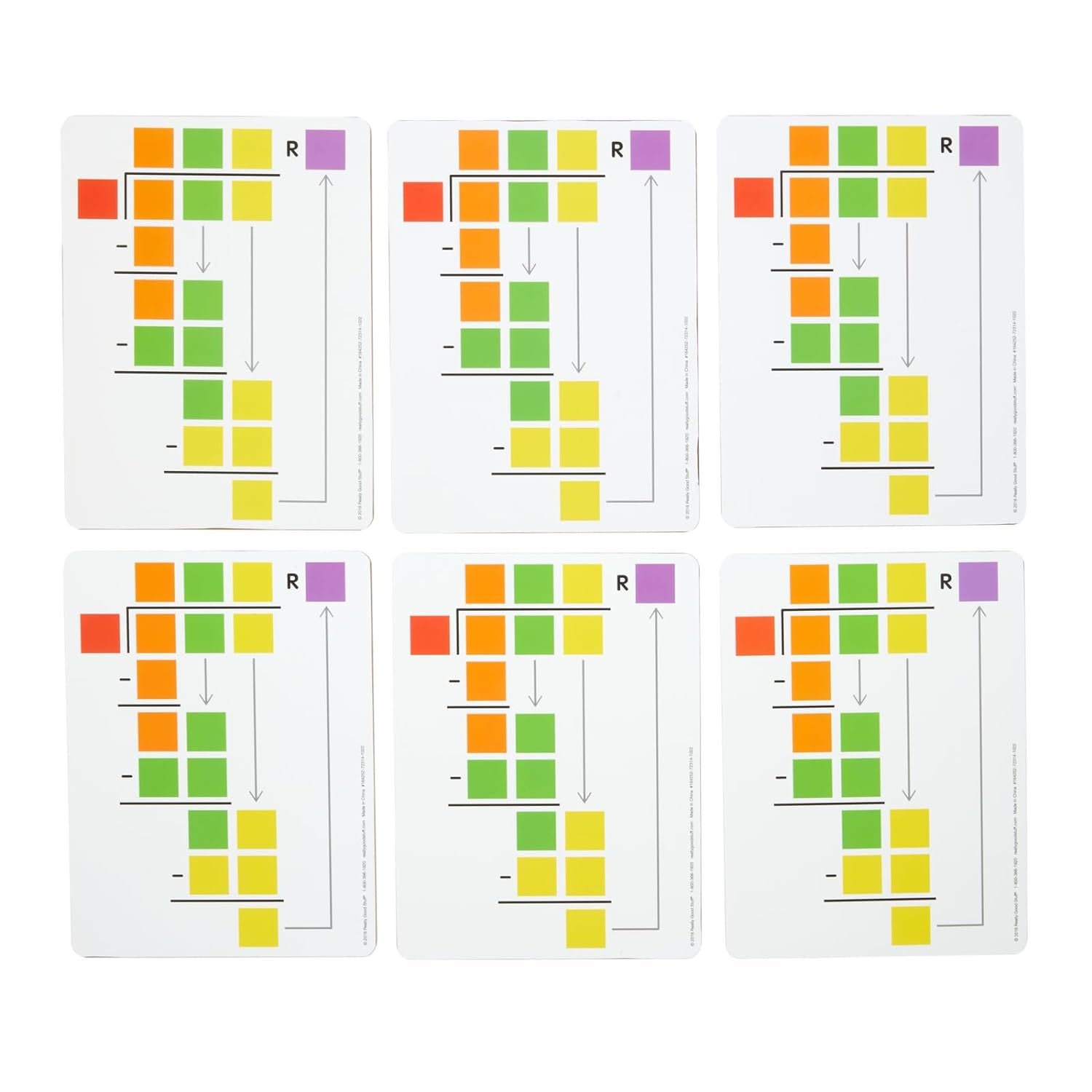 Beginning Long Division Dry-Erase Boards - 6 Boards