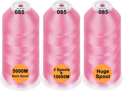 Polyester Embroidery Machine Thread Assorted Color Packs - 40 Options - 5000M Spool - for All Embroidery Machines