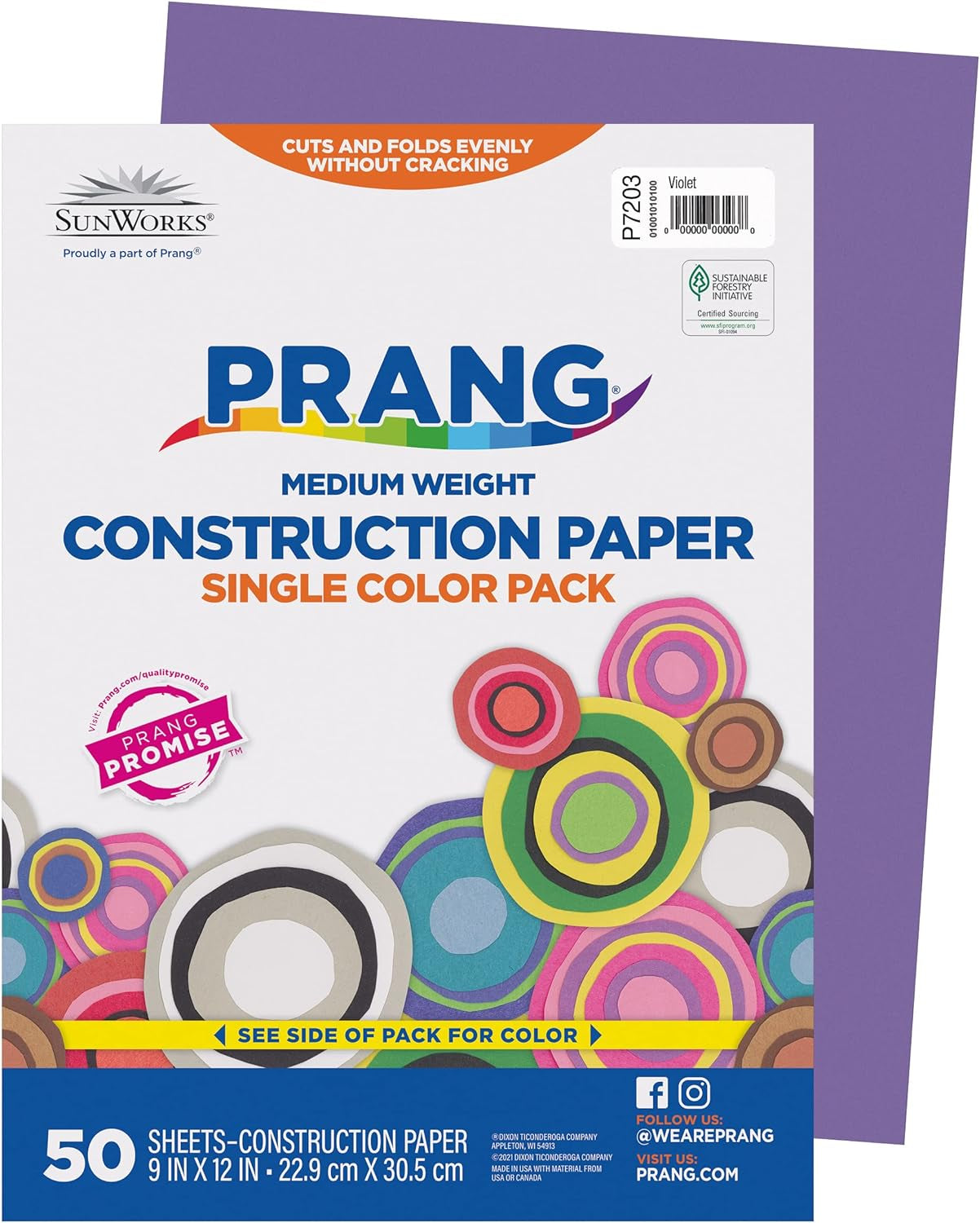 (Formerly ) Construction Paper, Bright White, 9" X 12", 50 Sheets