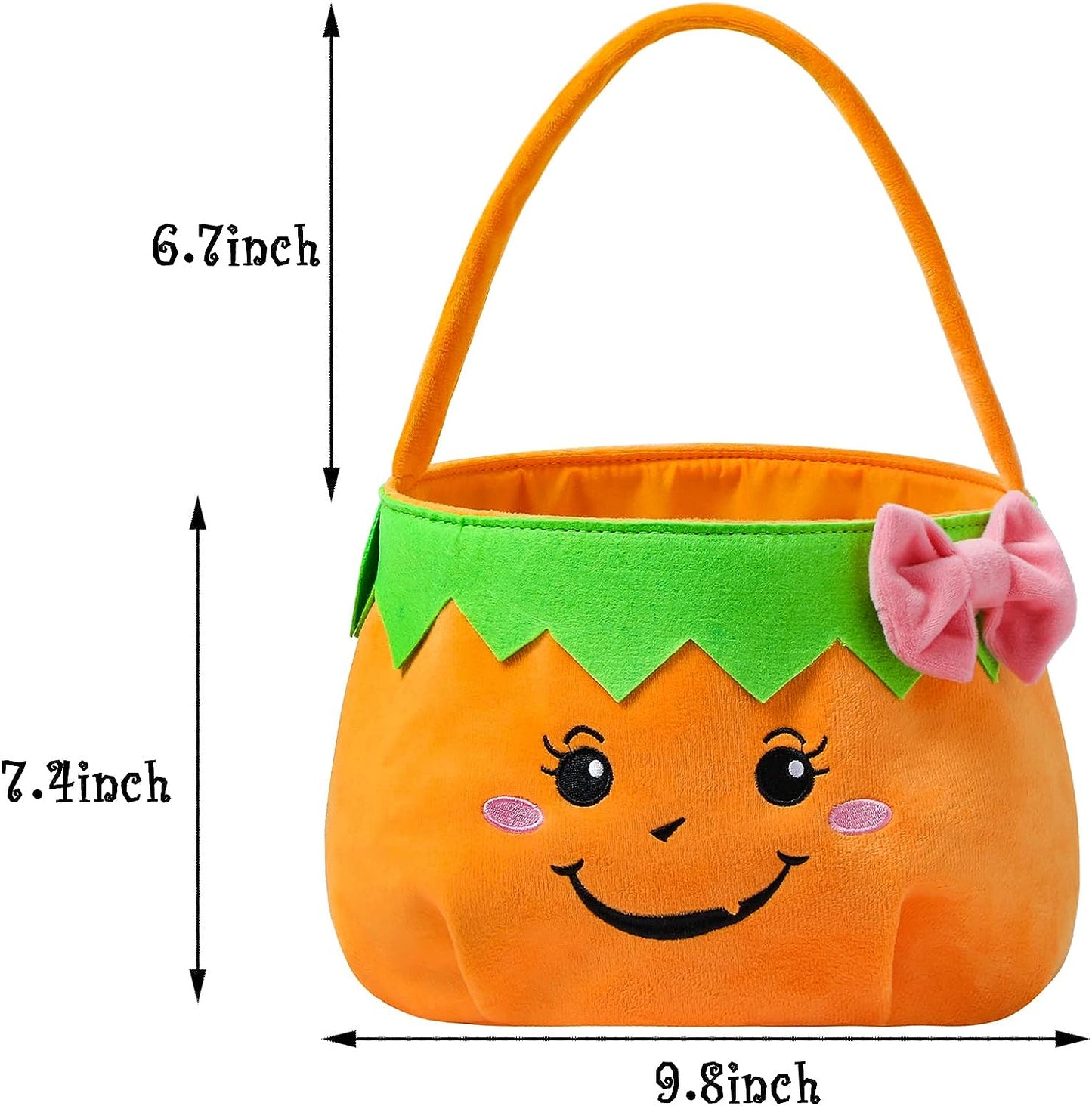 Halloween Trick or Treat Bags,Halloween Candy Basket Tote, Tote Gift Bucket for Halloween Party Favor Supplies (Pumpkin)