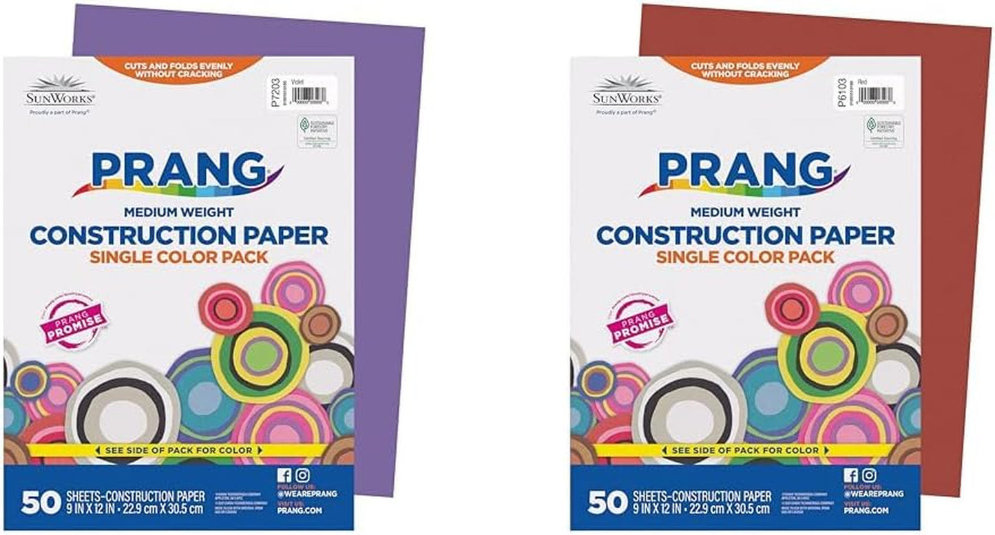 (Formerly ) Construction Paper, Bright White, 9" X 12", 50 Sheets