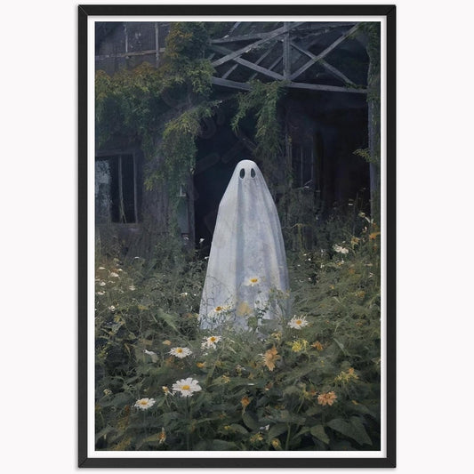 Vintage Wall Art Halloween Poster Gothic Ghost Dark Academia Decor Creepy Spooky Abandoned Canvas Art Halloween Indoor Pictures Paintings Bedroom Decorations Gift 12X16Inch Unframed