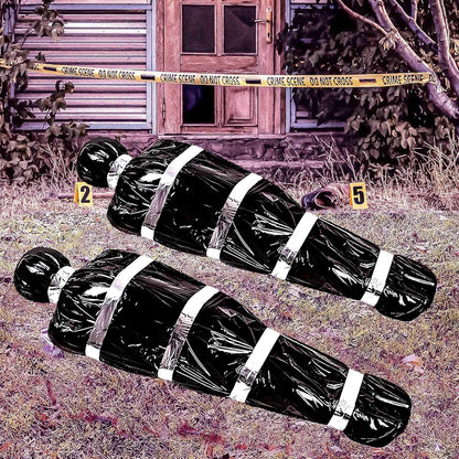 2Pack Halloween Body Bag Corpse Decorations Dead Corpse 60 Inch Outdoor Hanging Death Victim Props Decorations Scary Fake Body Bag Indoor Outdoor Coffin Props Creepy Decor Haunted House Decorations