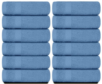 Luxury Cotton Washcloths   Large Hotel Spa Bathroom Face Towel  12 Pack  Light