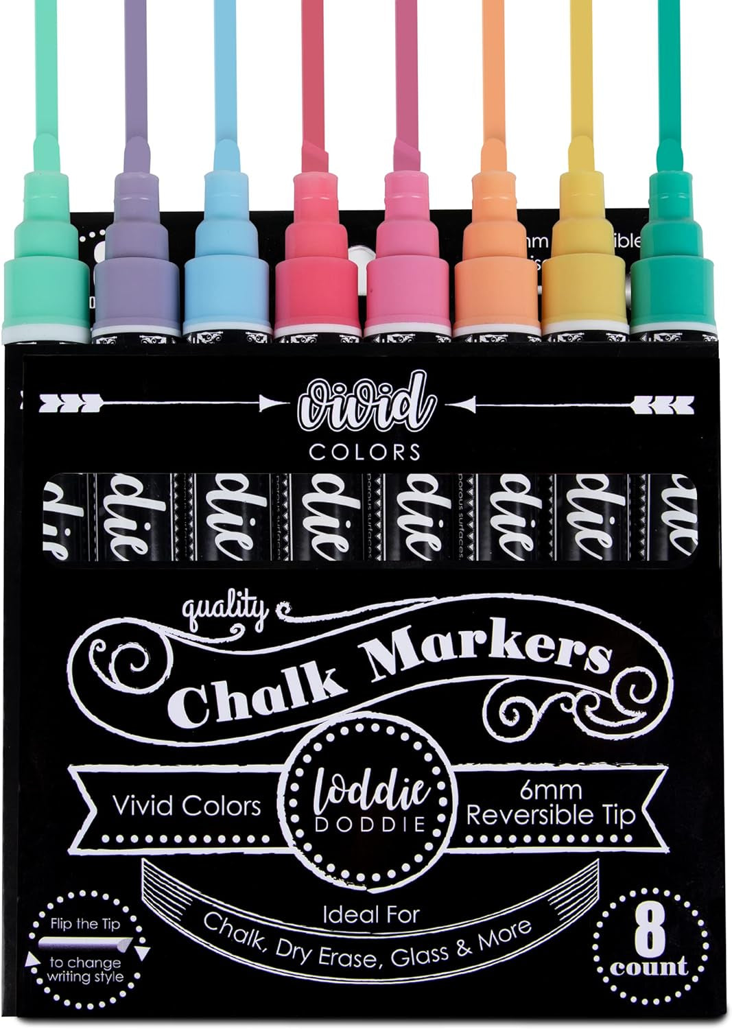 Fine Liquid Chalk Markers for Chalkboard - Erasable, Low-Odor Chalkboard Markers Erasable, Macaron Pastels Chalk Pens 8 Count