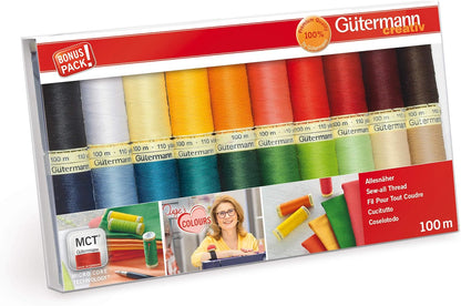 Thread Set: Sew-All: 100M: Pack of 20, Assorted
