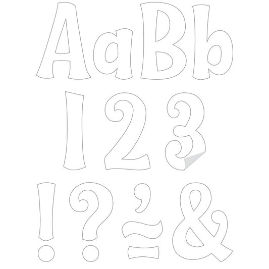 White 4" Wild Whimsy Self-Adhesive Letters, 222 Pieces