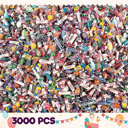 3000 Pieces, 30 Lbs, Bulk Candy Individually Wrapped for Parades, Pinata Candy Variety Pack, Carnival, Office Candy Mix, Candy Birthday Party Favors for Goodie Bags, Halloween, Easter, 4Th of July, Vacation Bible Study