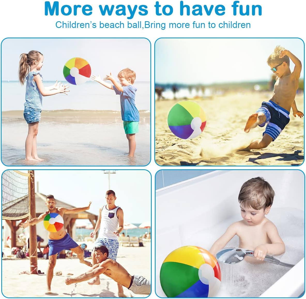 16'' Beach Balls for Kids - 3 Pack Beach Ball Bulk Inflatable Pool Beach Balls Bulk Hawaiian Tropical Theme Party Decorations Favors Supplies
