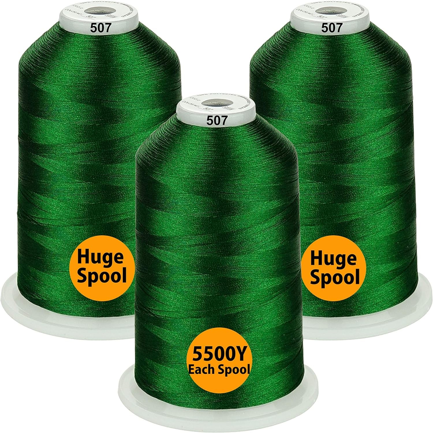 - 33 Selections - Various Assorted Color Packs of Polyester Embroidery Machine Thread Huge Spool 5500Y for All Purpose Sewing Embroidery Machines - #900 Black