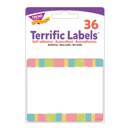 Cheerful Stripes Terrific Labels™, 36 Count