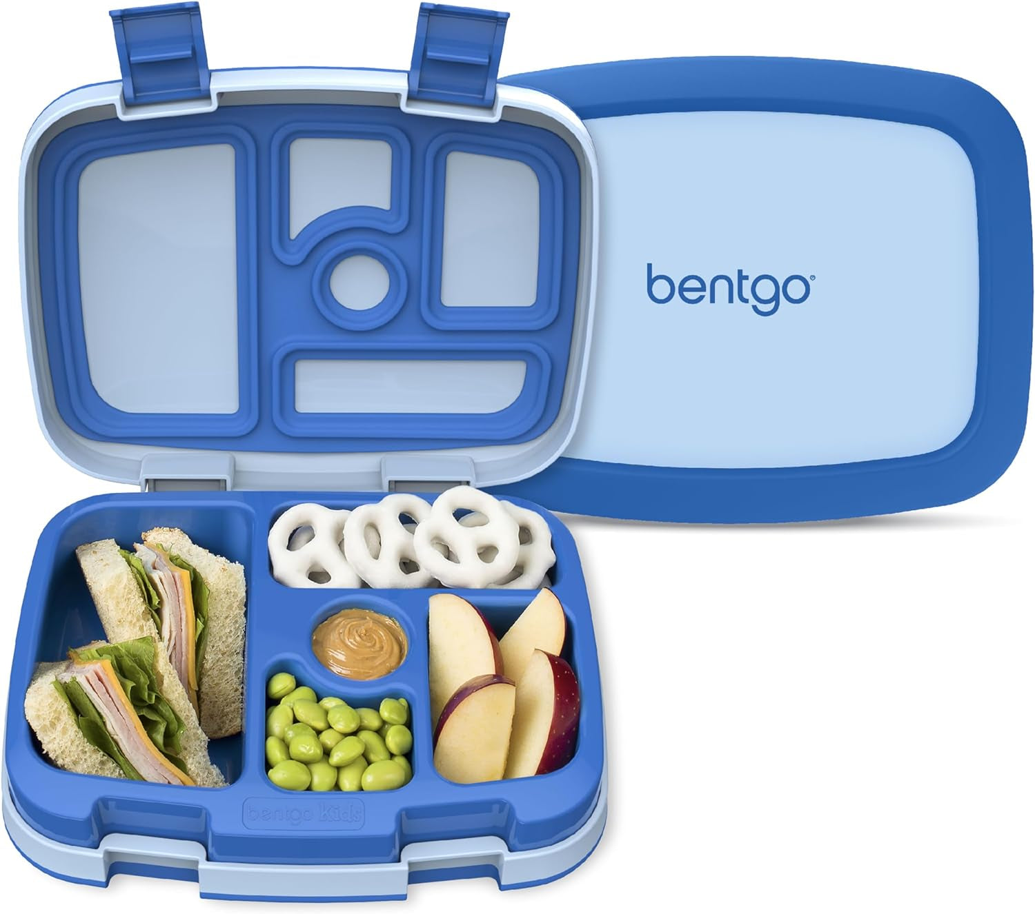 ® Kids Bento-Style 5-Compartment Leak-Proof Lunch Box - Ideal Portion Sizes for Ages 3 to 7 - Durable, Drop-Proof, Dishwasher Safe, Bpa-Free, & Made with Food-Safe Materials (Blue)