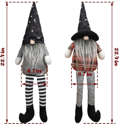 2 Pack 22.4 Inch Halloween Gnomes Plush Mr and Mrs Scandinavian Swedish Tomte Doll Handmade Elf Gnome Faceless Doll for Halloween Indoor Home Kitchen Table Ornaments