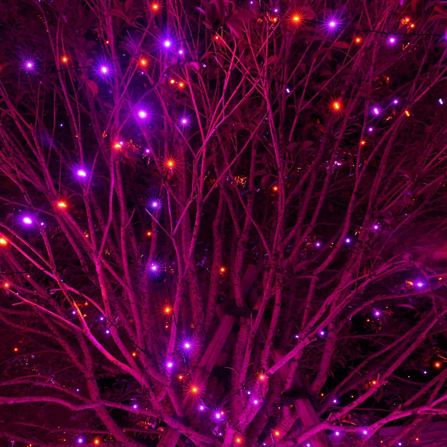 Purple & Orange Halloween 33FT 100 LED String Lights, Waterproof Connectable String Lights, Plug in Halloween Decorations for Party Garden Yard Indoor Outdoor