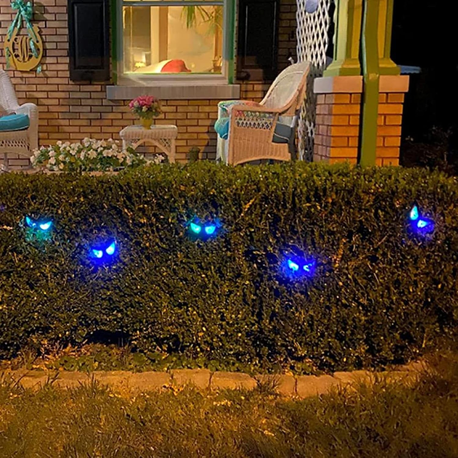 Halloween Eyes Lights, 5 Pairs Glowing Eyes Halloween Decorations with Hanging Rope, Spooky Eyeballs String Lights Decor for Bushes Tree Wall Window Outdoor Indoor