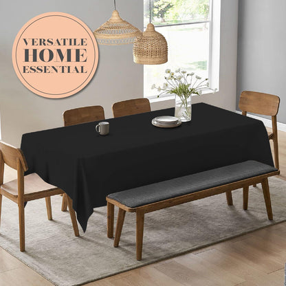 WEALUXE 2 Pack Black Kitchen Table Cloth for Folding Table 4ft [ 60 x 84 in ]