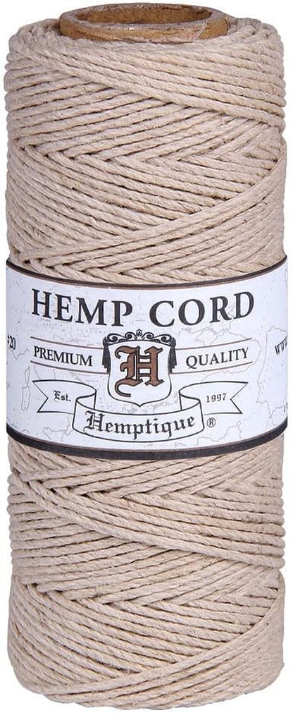 100% Hemp Cord Spool - 62.5 Meter Hemp String - Made with Love - No. 20 ~ 1Mm Cord Thread for Jewelry Making, Macrame, Scrapbooking, DIY, & More - White