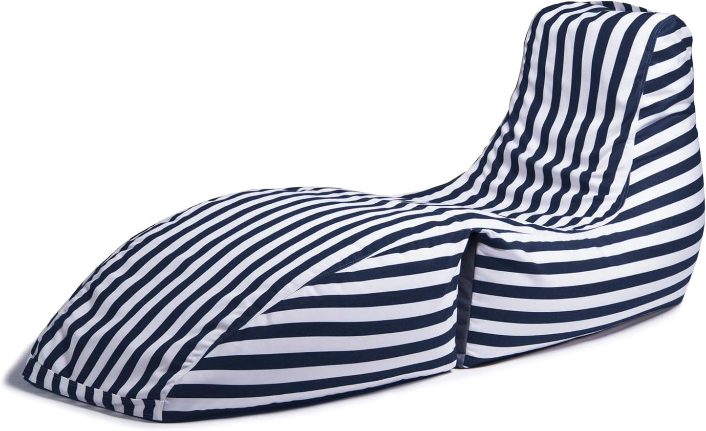 Prado Outdoor Bean Bag Chaise Lounge Chair, Taupe Stripes