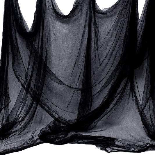 Black Creepy Cloth 8.75 Yards X 85" with Fabric Scary Spooky Gauze Halloween Decorations for Haunted House Horror Decor Home Yard Indoor Outdoor Office Wall Vampire Zombie Theme Party Supply