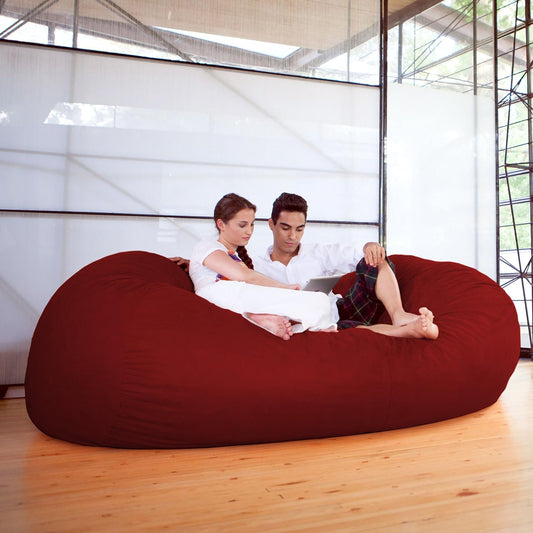 7 Ft Giant Bean Bag Sofa, Cinnabar