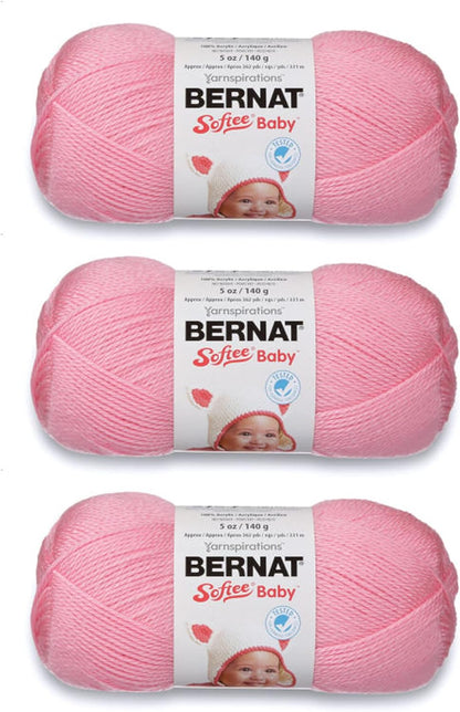 Softee Baby White Yarn - 3 Pack of 141G/5Oz - Acrylic - 3 DK (Light) - 362 Yards - Knitting/Crochet