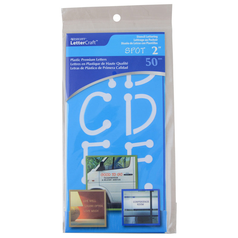 LetterCraft Reusable Plastic Stencils, Full Alphabet, Spot Font, 2-Inch