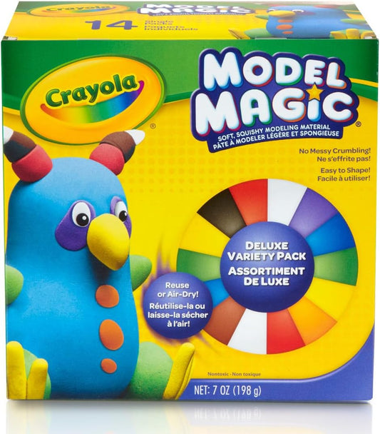 Model Magic Deluxe Variety Pack (14 Packs), Kids Air Dry Clay, Modeling Clay Alternative, Kids Craft Supplies, 7Oz