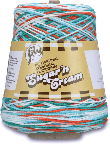 Sugar'N Cream Cotton Cone Yarn, 14 Oz, Soft Ecru, 1 Cone