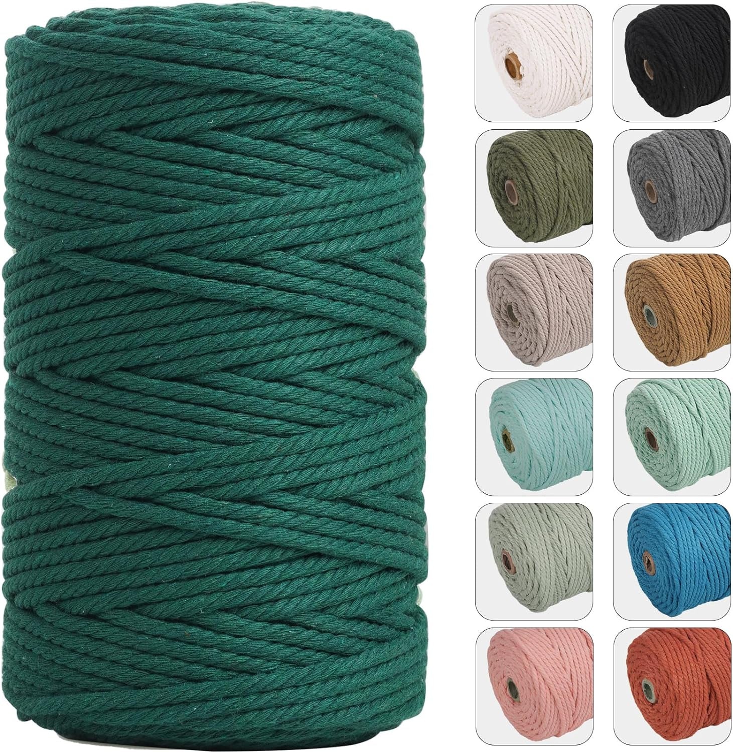 4Mm 109Yards Macrame Cord Natural Color Cotton Rope for Wall Hanging, Plant Hangers, Crafts, Knitting