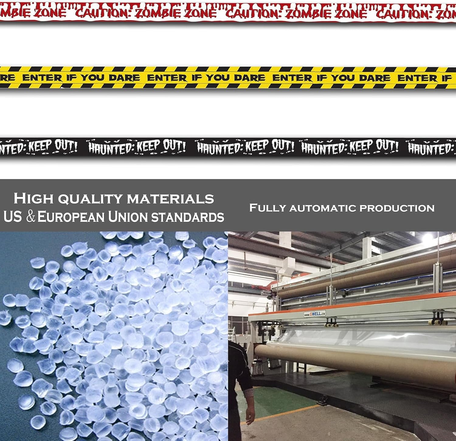 Halloween Zombie Caution Tape & Zombie Posters Pack, Fright Tape Bundle for Zombie Party or Halloween Party