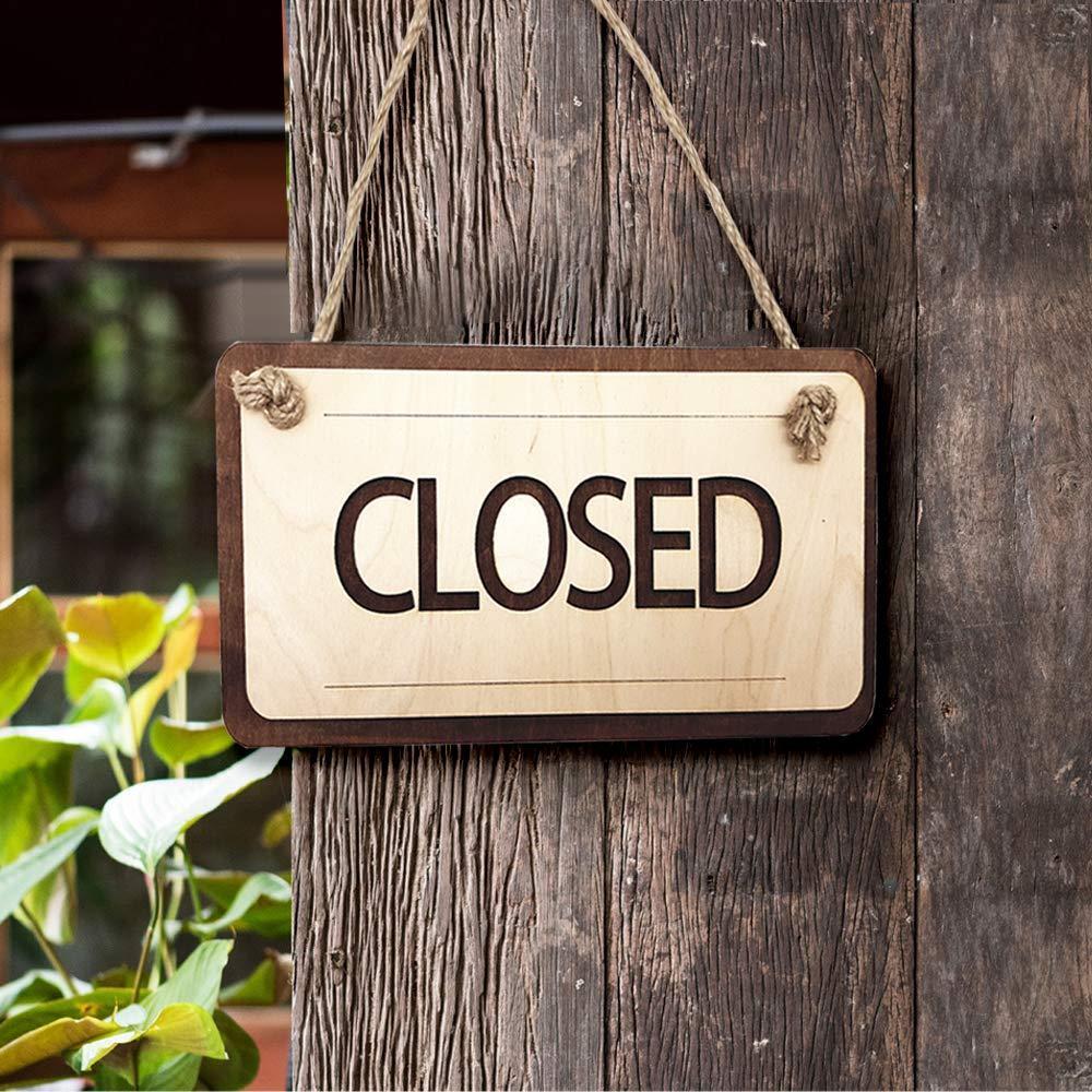 Wooden Open Closed Sign 15х7 Inch   Wooden Rustic Open and Closed Sign for