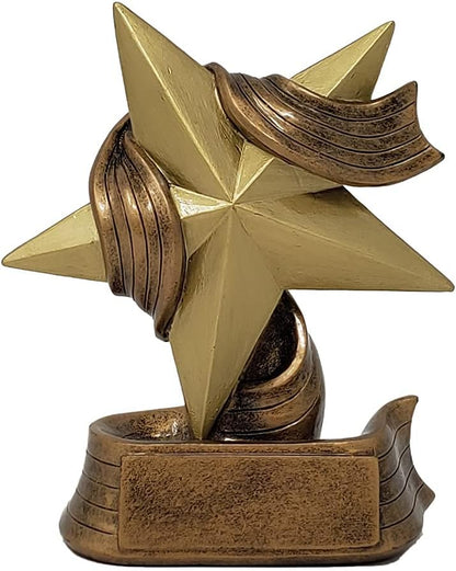 Gold Star Trophy - 5 or 7 Inch Tall | Gold Star Award | Employee Superstar Recognition Trophy - Engraved Plate on Request