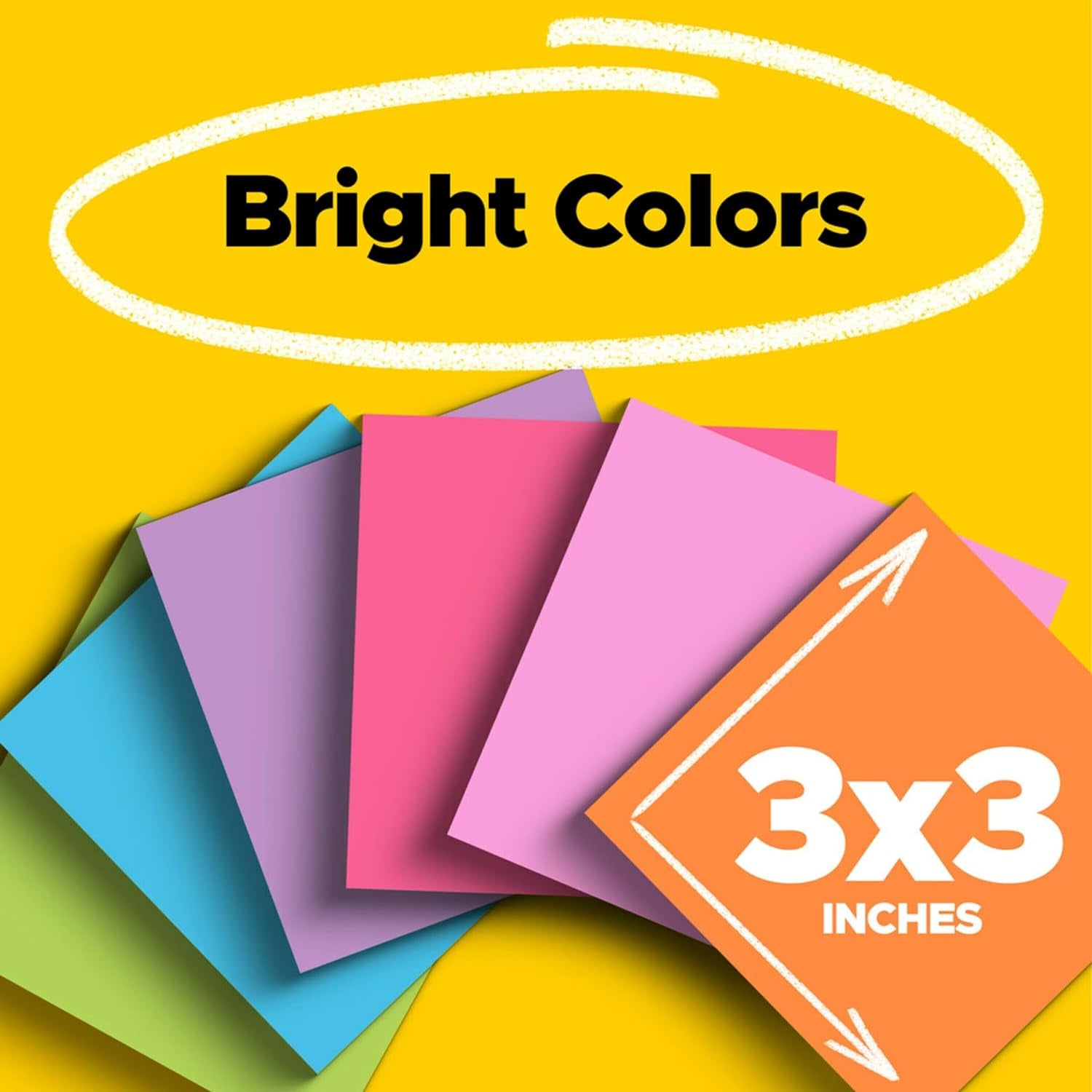 Super Sticky Notes, Assorted Bright Colors, 3X3 In, 15 Pads/Pack, 45 Sheets/Pad, 2X the Sticking Power, Recyclable, Multi-Color
