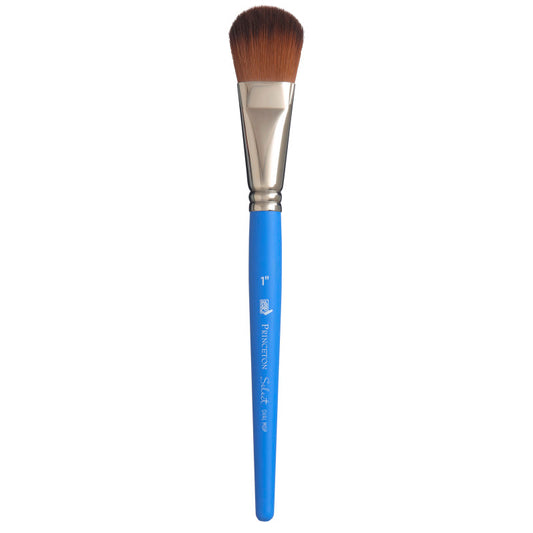Select Artiste Oval Mop Brush, Synthetic Bristles, Short Handle Mixed Media Paintbrush, Jewel Blue, Size 1 inch, 1 Count