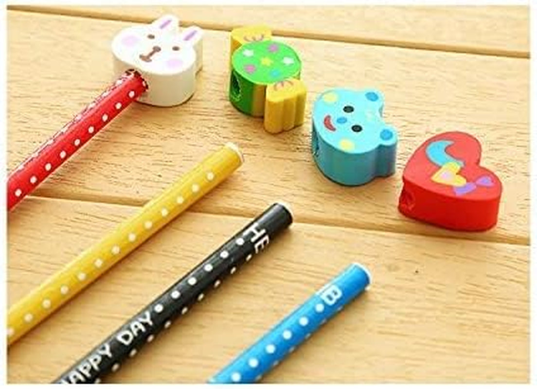 Pack of 120 Colorful 7.28 Inch Length Random Cartoon Eraser Pencils, Cute Pencils for Office, School Supplies Students Children Gift (120)