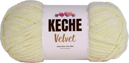 Velvet Yarn for Crocheting, Soft Chenille Bulky Baby Blanket Amigurumi Yarn 100 Gr (132 Yds) - Latte