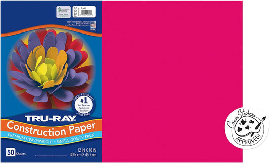 ® Heavyweight Construction Paper, Scarlet, 12" X 18", 50 Sheets