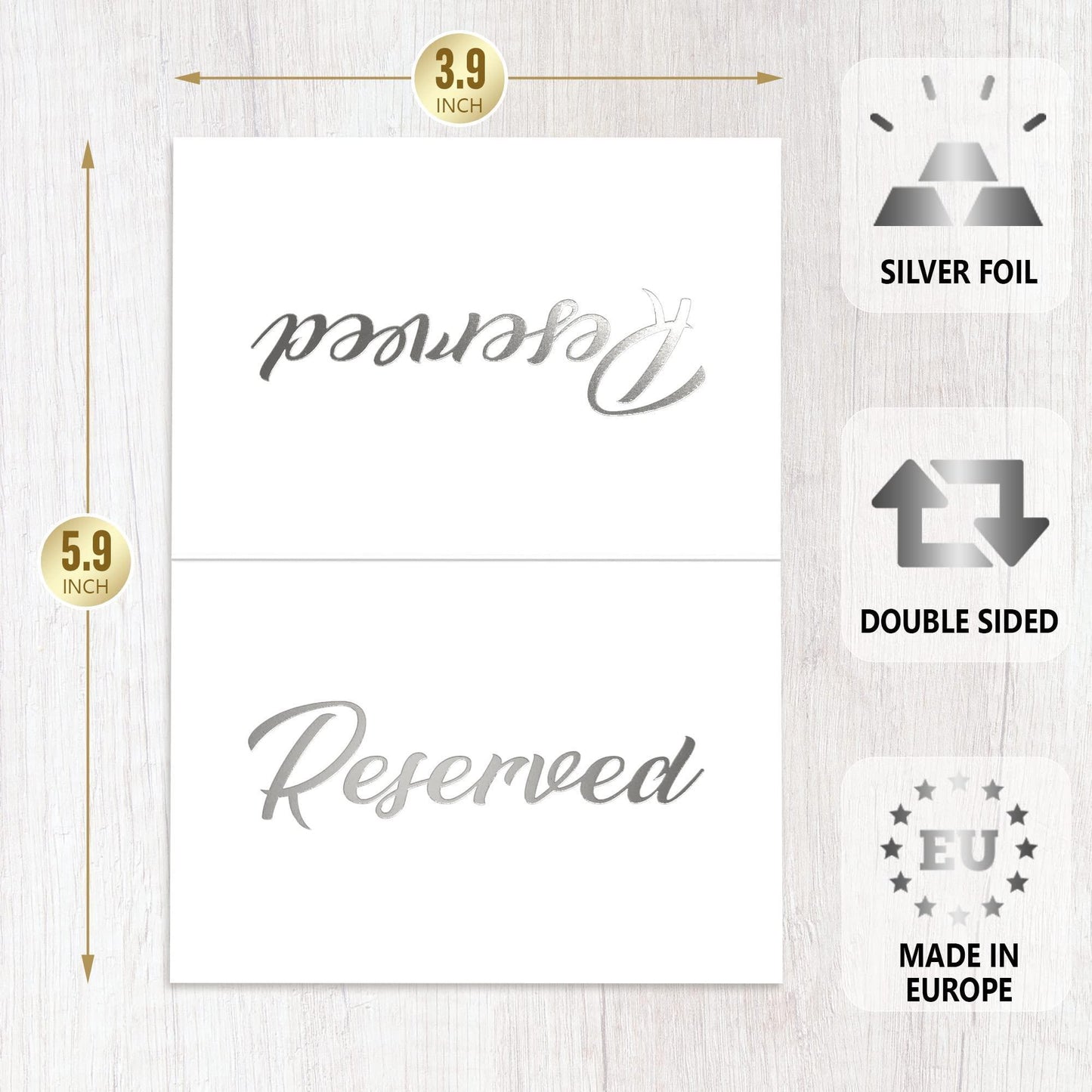 10 Pack Silver Reserved Table Signs for Wedding Party Restaurant   Reserved