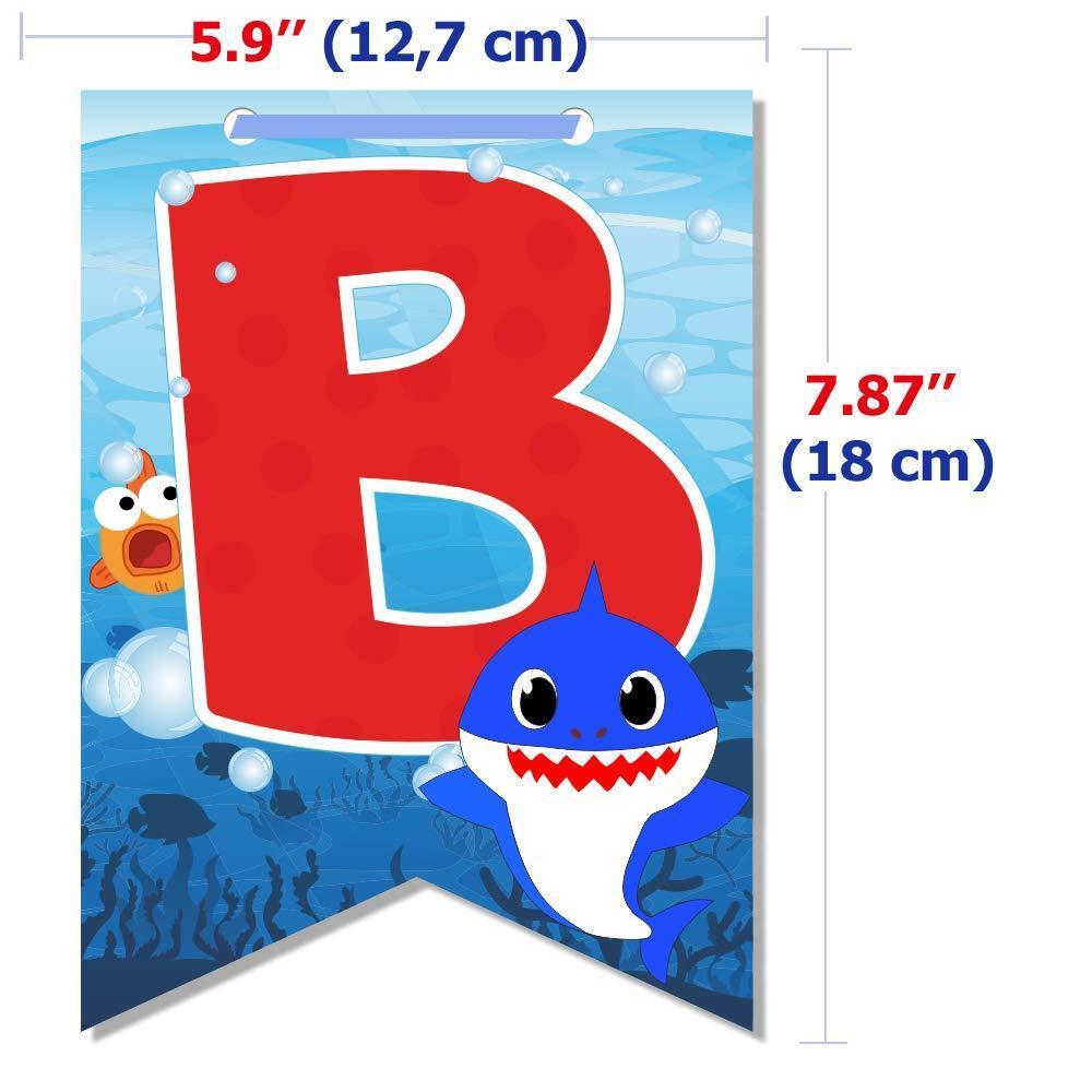 Happy Birthday Banner DOO Garland Shark Theme Party Supplies For Kids Baby