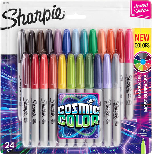 Permanent Markers, Fine Point, Cosmic Color, Limited Edition, 24 Count