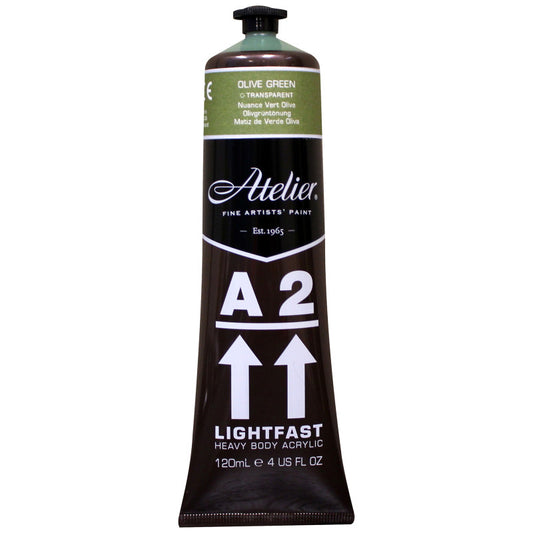 A2 Heavy Body Lightfast Artist Acrylic, 4 oz., Olive Green Hue