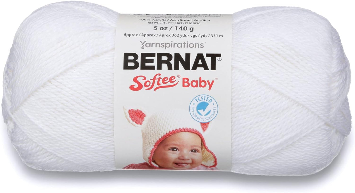 Softee Baby White Yarn - 3 Pack of 141G/5Oz - Acrylic - 3 DK (Light) - 362 Yards - Knitting/Crochet