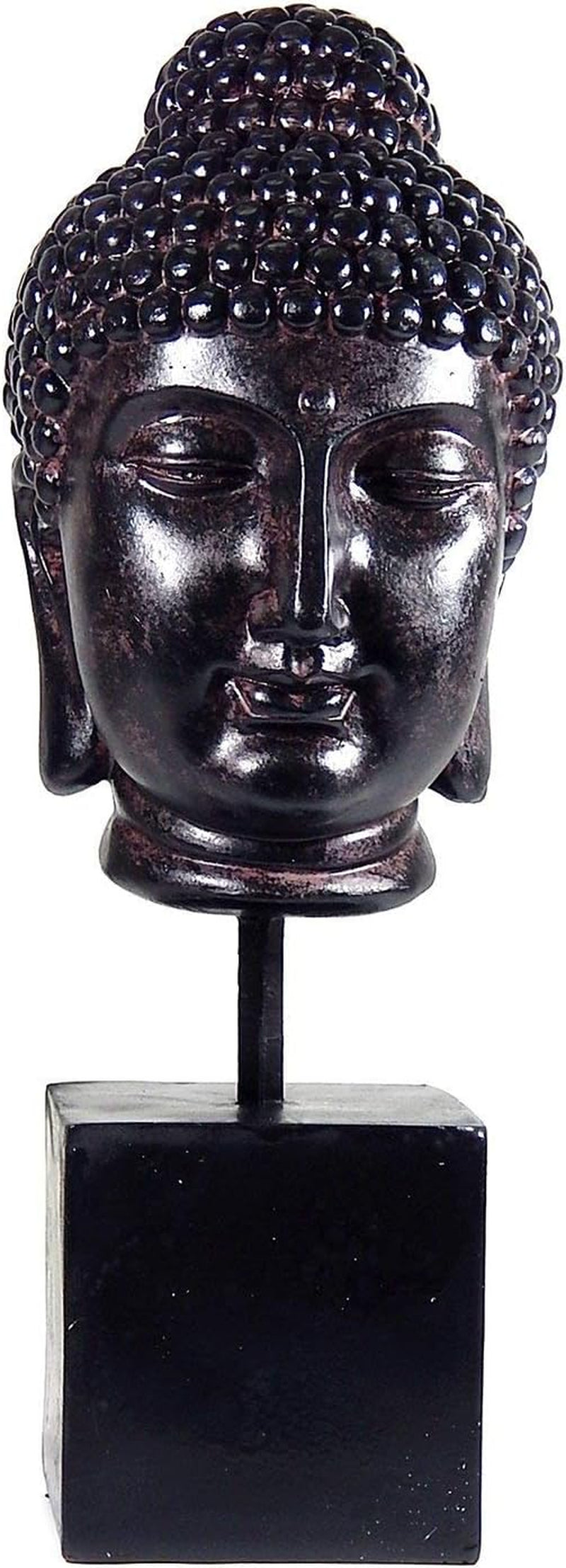 Buddha Head Statue Retro Rustic Vintage Decorative Bookends Bookshelves Stopper Support Heavy Duty Non Skid Book Ends Home Accents Bodhi Bust Buda Calming Zen Meditation