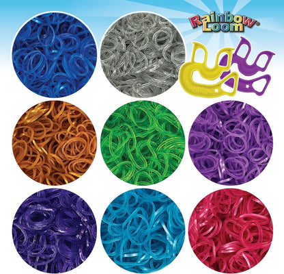 ® Treasure Box Sparkle Edition, 8,000 Rubber Bands in 8 Different Sparkly Colors, and a BONUS of 2 Happy Looms, Great Activities for Boys and Girls 7+