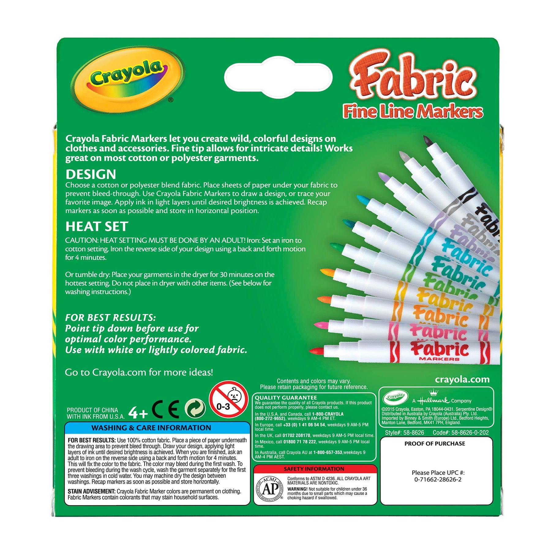 Fabric Markers, Fine Line, 10 Per Box, 3 Boxes - Loomini