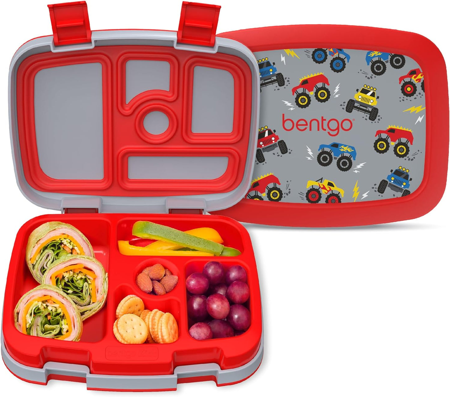 ® Kids Prints Leak-Proof, 5-Compartment Bento-Style Kids Lunch Box - Ideal Portion Sizes for Ages 3-7, Durable, Drop-Proof, Dishwasher Safe, & Made with Bpa-Free Materials (Dinosaur)